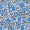 FlashPhoenix Quality Sewing Fabric Flower Geo Blue Gray White Print 100% Cotton Quilt Crafting Fabric by Size; 36 x 44 by The Yard view 1