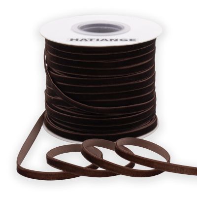 HATIANGE Brown Velvet Ribbon 1/4 Inch X 50 Yards for Gift Wrapping, Hair Bows, Choker, Wedding Decorations