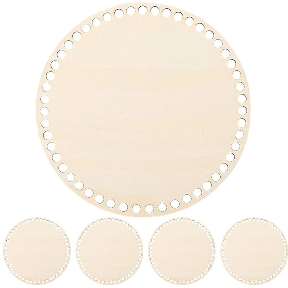VICASKY 5pcs Wooden Bottom Base for Knitting Bags Crochet Basket Versatile Craft Supplies for Handmade Purses Smooth for Easy Weaving