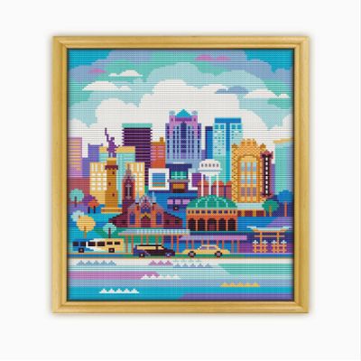Birmingham Alabama USA CS324-2 - Counted Cross Stitch Pattern. Only Printed Pattern Inside. No Fabric, Threads, Needles, Hoops.