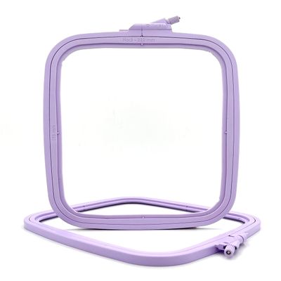 Nurge Square Embroidery Hoop - Plastic Cross Stitch Frame for Needlepoint & Embroidery - Adjustable Craft Hoop - Lilac - No:3 (Medium)