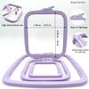 Nurge Square Embroidery Hoop - Plastic Cross Stitch Frame for Needlepoint & Embroidery - Adjustable Craft Hoop - Lilac - No:3 (Medium) view 2