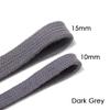 Flat Cotton Drawstring Tape Cord Rope,10 & 15mm,Garment Hoody Sweatshirt and Crafts Functional Trim.Decorate,26 Colours by Meter,Neotrims UK [Dark Grey, 5 Meter (15mm Width)] view 2