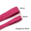 Flat Cotton Drawstring Tape Cord Rope,10 & 15mm,Garment Hoody Sweatshirt and Crafts Functional Trim.Decorate,26 Colours by Meter,Neotrims UK [Magenta Wine, 5 Meter (15mm Width)] view 2