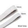 Flat Cotton Drawstring Tape Cord Rope,10 & 15mm,Garment Hoody Sweatshirt and Crafts Functional Trim.Decorate,26 Colours by Meter,Neotrims UK [Sliver Grey, 5 Meter (15mm Width)] view 2