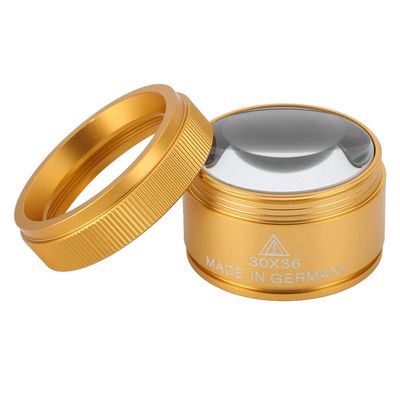Jewelers Loupe, 30X Jewelers Loupe Portable Eye Loupe Magnifier Jewelry Loop Magnifier Magnifier for Jewelry Stamps Watches Rocks (Gold)