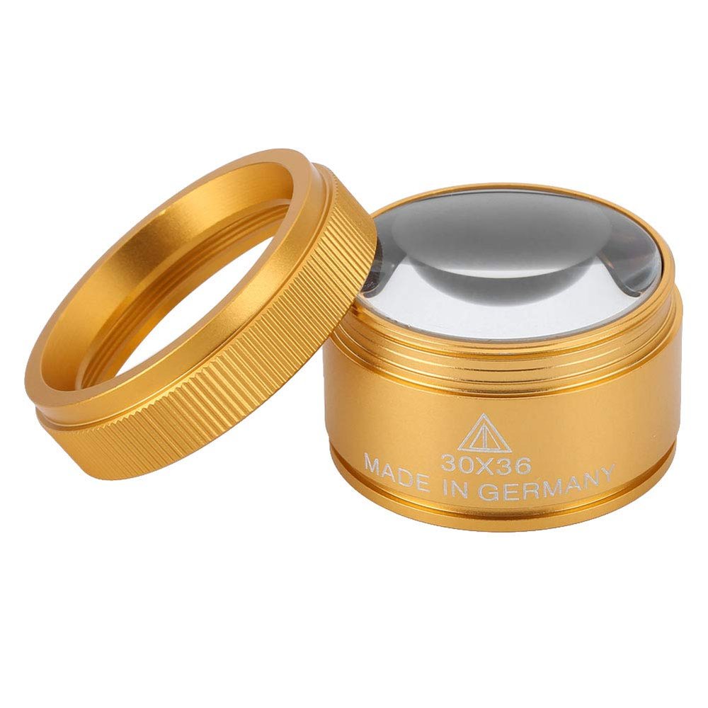 Jewelers Loupe, 30X Jewelers Loupe Portable Eye Loupe Magnifier Jewelry Loop Magnifier Magnifier for Jewelry Stamps Watches Rocks (Gold)