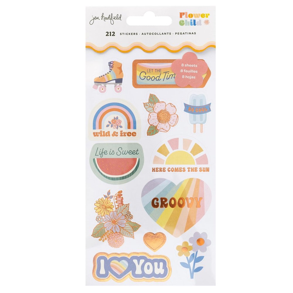 Jen Hadfield Flower Child Sticker Book-W/Silver Foil Accents 212/Pkg