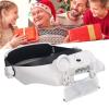 headband magnifier with LED Light, Rechargeable Headband Magnifier, Head Mounted Magnifying Glass with 4pcs Eyeglass for Jewelers Loupe, Crafts, Repair view 2