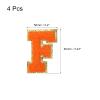 MECCANIXITY 4Pcs Chenille Letter Patches Iron on Letter Patches Orange F Alphabet Decorative Repair Embroidered Patches for Clothing, Shoes, Hats, Backpacks view 2