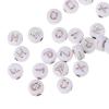 200pcs White Acrylic Flat Round Alphabet Letter Beads 7mm Pony Disc Coin with A-Z Rose Gold Letter Loose Spacer Beads for DIY Jewelry Bracelet Making view 1