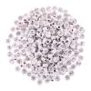 200pcs White Acrylic Flat Round Alphabet Letter Beads 7mm Pony Disc Coin with A-Z Rose Gold Letter Loose Spacer Beads for DIY Jewelry Bracelet Making view 2