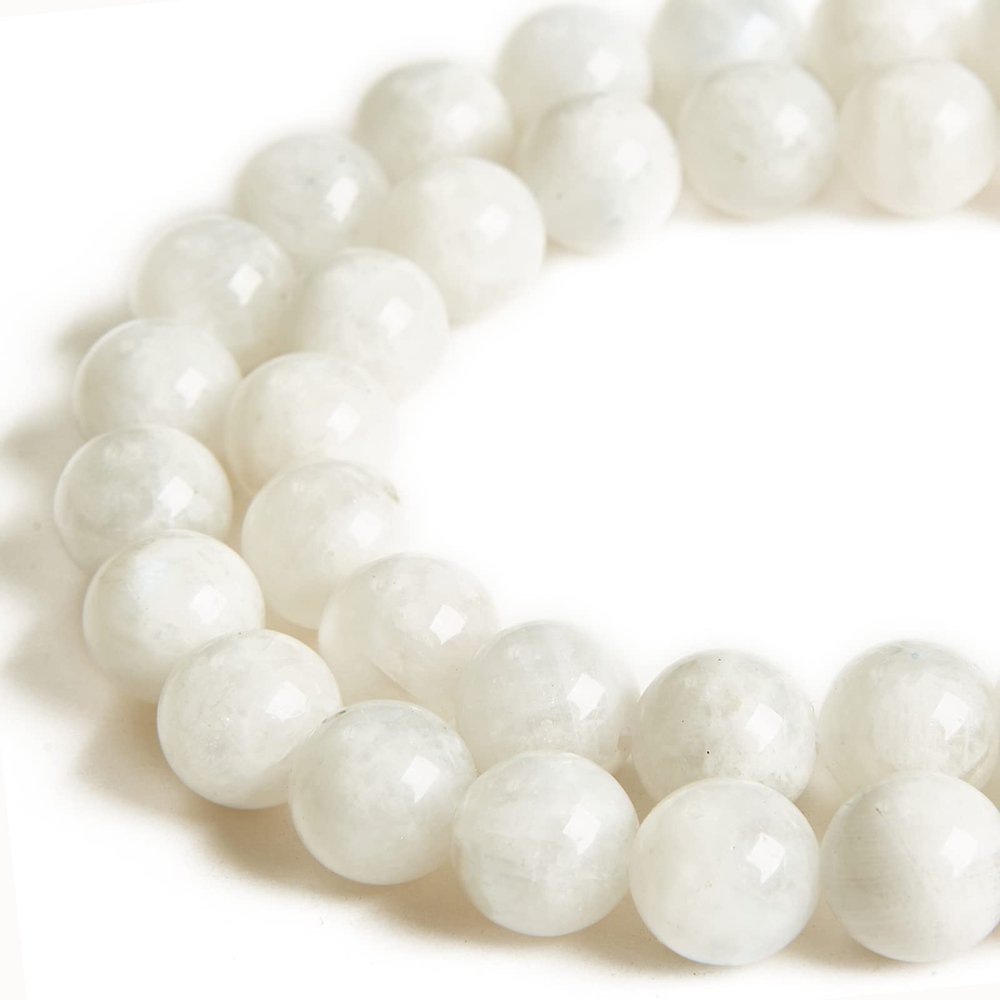100pcs 8mm Moonstone Beads Natural Gemstone Beads Round Loose Beads for Crafting and Jewelry Making