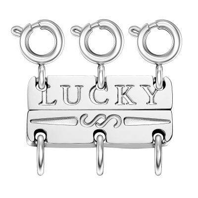 Dailyacc Lucky Necklace Layering Clasp 18K Gold and Silver Strong Multiple Necklace Clasps for Layered Look Separator