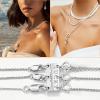Dailyacc Lucky Necklace Layering Clasp 18K Gold and Silver Strong Multiple Necklace Clasps for Layered Look Separator view 4