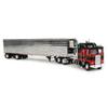 DCP 1/64 Red & Black Kenworth K100 Aerodyne Long Frame w/Chrome Reefer Trailer, by First Gear, 60-1556 view 2