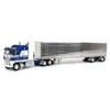 DCP 1/64 Blue & White Kenworth K100 Aerodyne Long Frame w/Chrome Van Trailer, by First Gear, 60-1560 view 1