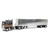 DCP 1/64 Silver & Black Kenworth K100 Aerodyne Long Frame w/Chrome Van Trailer, by First Gear, 60-1559 view 1