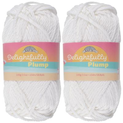 JubileeYarn Delightfully Plump Yarn - 100g/Skein Super Chunky Bamboo Rayon - Frost White - 2 Skeins