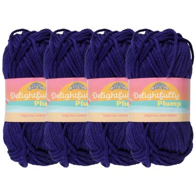 JubileeYarn Delightfully Plump Yarn - 100g/Skein Super Chunky Bamboo Rayon - Romantic Midnight Blue - 4 Skeins