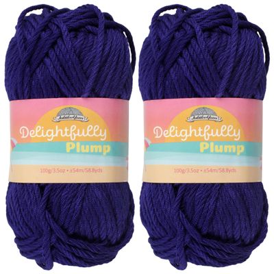 JubileeYarn Delightfully Plump Yarn - 100g/Skein Super Chunky Bamboo Rayon - Romantic Midnight Blue - 2 Skeins