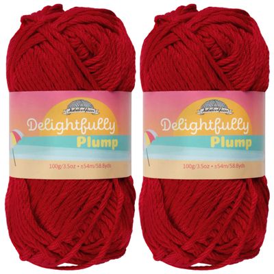 JubileeYarn Delightfully Plump Yarn - 100g/Skein Super Chunky Bamboo Rayon - Red Wine - 2 Skeins