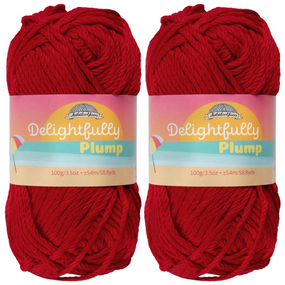 JubileeYarn Delightfully Plump Yarn - 100g/Skein Super Chunky Bamboo Rayon - Red Wine - 2 Skeins
