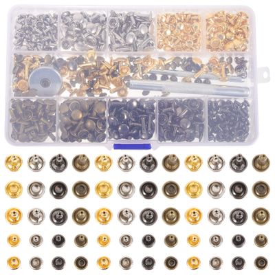 Angoily 1set Leather Rivet Kit Installation Tools Rivets for Shoes Clothes and Bags for Crafting and Repairing Leather Projects