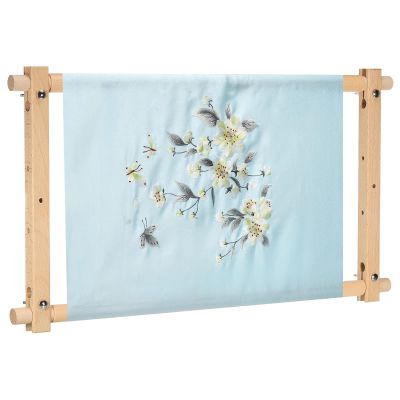 PATIKIL Needlepoint Embroidery Tapestry Scroll Frame, 21"x12" Beech Wood Cross Stitch Frame Needlepoint Holder Quilting Hoop Stand Stitching Frame for Sewing
