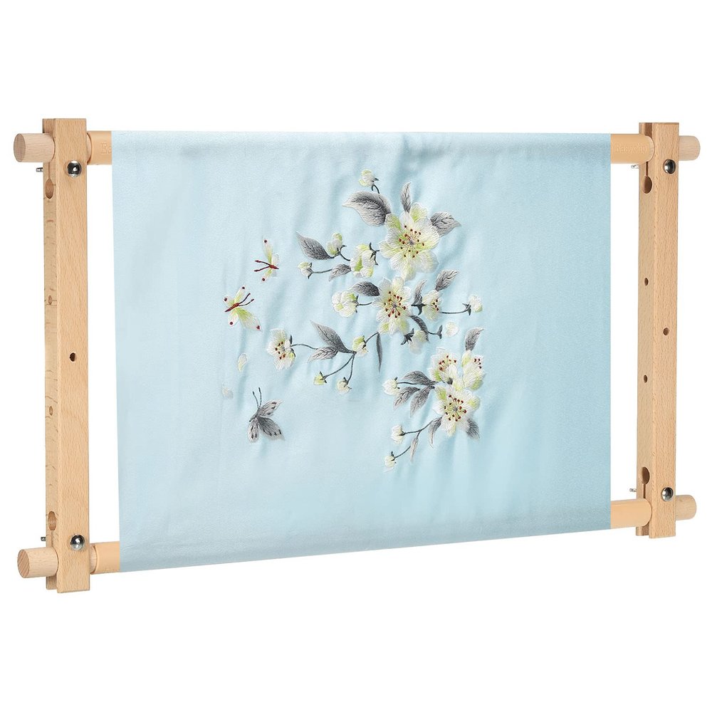 PATIKIL Needlepoint Embroidery Tapestry Scroll Frame, 21"x12" Beech Wood Cross Stitch Frame Needlepoint Holder Quilting Hoop Stand Stitching Frame for Sewing