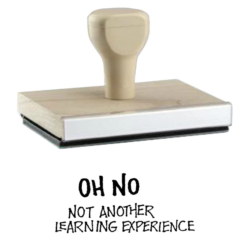 Hampton Studios Wooden Rubber Stamp Oh No Not Another Learning Experience 1x2 Inch