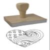Hampton Studios Heart Wave Rubber Stamp, 3 X 4'' Wood Stamp view 1