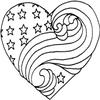 Hampton Studios Heart Wave Rubber Stamp, 3 X 4'' Wood Stamp view 2