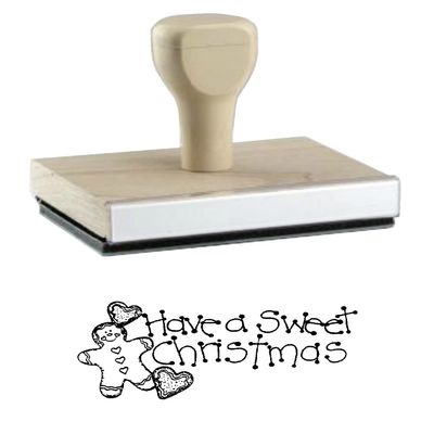 Hampton Studios Have a Sweet Christmas Rubber Stamp, Wood, Natural, 1 X 2''