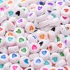 1000pcs White Acrylic Heart Beads 7mm Flat Round Pony Disc Coin with Multicolor Enamel Heart Loose Spacer Beads for DIY Bracelet Jewelry Making view 1
