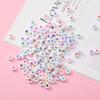 1000pcs White Acrylic Heart Beads 7mm Flat Round Pony Disc Coin with Multicolor Enamel Heart Loose Spacer Beads for DIY Bracelet Jewelry Making view 4