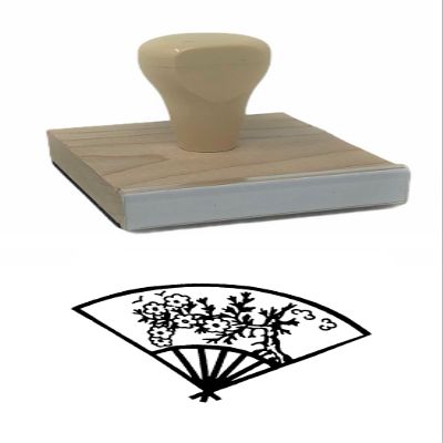 Hampton Studios Fan #1 Rubber Stamp, 2 X 2'' Wood Stamp