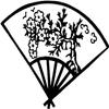 Hampton Studios Fan #1 Rubber Stamp, 2 X 2'' Wood Stamp view 2