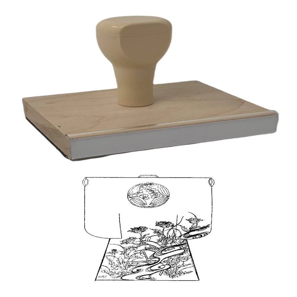 Hampton Studios Kimono #2 Rubber Stamp, 4 X 3'' Wood Stamp