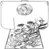 Hampton Studios Kimono #2 Rubber Stamp, 4 X 3'' Wood Stamp view 2