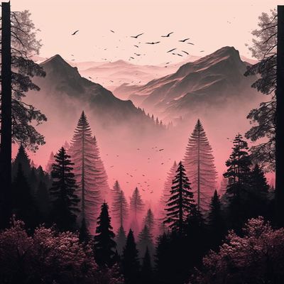 Pink Peaks Diamond Painting Kits - Mist Landscape, Full Circle Gemstone Crystal Art Crafts Kit, for Adult Beginners, for Wall Decor & Living Room Decor (16 X 24 Inch)