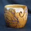 Lichtenberg Figure Yarn Bowl - Handmade Wooden Yarn Bowl for Knitting Yarn Ball Holder - Yarn Bowls with Holes Crochet Bowl Holder - Yarn Storage Bowl 7" x 4" inches (Sky-Blue-A) view 1