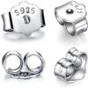 HOLLOSPORT Hollosport S925 Sterling Silver Earring Backs Replacements for Studs, 12Pcs/6Pairs Pierced Backings Secure Posts, Hypoallergenic Safety Locking Butterfly Ear Ring Stoppers 5.9x5.4x3.3mm view 1