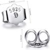 HOLLOSPORT Hollosport S925 Sterling Silver Earring Backs Replacements for Studs, 12Pcs/6Pairs Pierced Backings Secure Posts, Hypoallergenic Safety Locking Butterfly Ear Ring Stoppers 5.9x5.4x3.3mm view 2