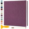 Photo Album Self Adhesive Pages Scrapbook Magnetic Photo Albums with Sticky Pages for 4x6 5x7 8x10 Pictures Books with A Metallic Pen for Baby Family Wedding 13.2x12.8 Purple 60 Pages view 1