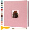 Photo Album Self Adhesive Pages Scrapbook Magnetic Photo Albums for 4x6 5x7 8x10 Pictures Sticky Pages Books for Baby Family Wedding 11x10.6 Pink 60 Pages view 1