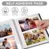 Photo Album Self Adhesive Pages Scrapbook Magnetic Photo Albums for 4x6 5x7 8x10 Pictures Sticky Pages Books for Baby Family Wedding 11x10.6 Pink 60 Pages view 2