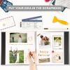 Photo Album Self Adhesive Pages Scrapbook Magnetic Photo Albums for 4x6 5x7 8x10 Pictures Sticky Pages Books for Baby Family Wedding 11x10.6 Pink 60 Pages view 3