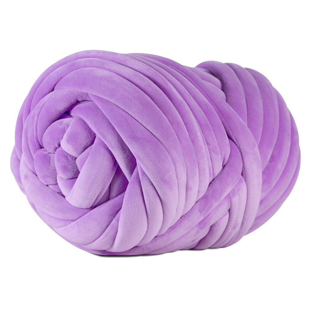 SOJITEK 2.2 LBS of Super Soft Velvet Bulky Yarn for Hand Knitting Blanket, Pillows, Handbag, DIY, Dark Violet, 36 Yards, Arm Knitting Yarn for Chunky Braided Knot Throw Blanket, Weave Craft Crochet