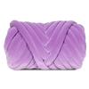 SOJITEK 2.2 LBS of Super Soft Velvet Bulky Yarn for Hand Knitting Blanket, Pillows, Handbag, DIY, Dark Violet, 36 Yards, Arm Knitting Yarn for Chunky Braided Knot Throw Blanket, Weave Craft Crochet view 2